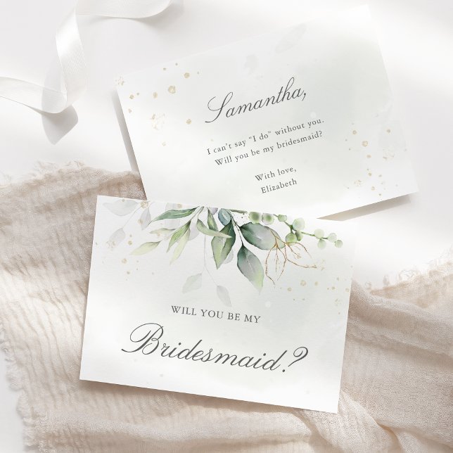 Elegant Eucalyptus Greenery Bridesmaid Frieri Inbjudningar (Skapare uppladdad)