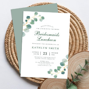 Elegant Eucalyptus Greenery Bridesmaids Luncheon Inbjudningar