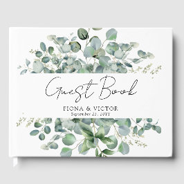 Elegant Eucalyptus Greenery Bröllop Guest Bok