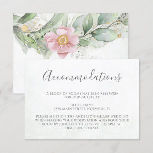 Elegant Eucalyptus Greenery Bröllop-inkvartering Tilläggskort