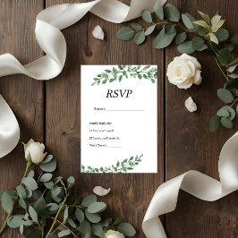 Elegant Eucalyptus Greenery Bröllop OSA Card