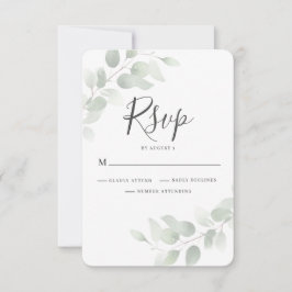 Elegant Eucalyptus Greenery Bröllop OSA Card Kort