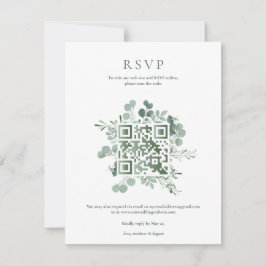Elegant Eucalyptus Greenery Bröllop QR Code OSA Inbjudningar