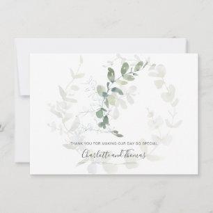 Elegant Eucalyptus Greenery Bröllop Tack Kort