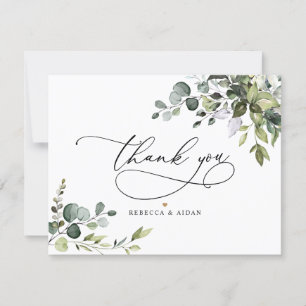 Elegant Eucalyptus Greenery Bröllop Tack Kort
