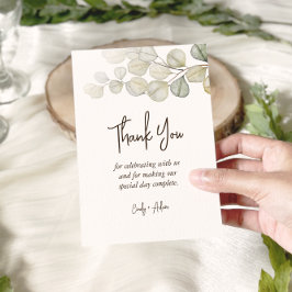 Elegant Eucalyptus Greenery Bröllop Tack Kort