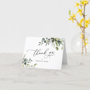Elegant Eucalyptus Greenery Bröllop - tackkort Kort