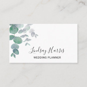 Elegant Eucalyptus Greenery Bröllopsfixaren Visitkort