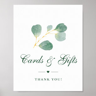 Elegant Eucalyptus Greenery Bröllopskort & Gifts Poster