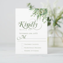 Elegant Eucalyptus Greenery Calligraphy Bröllop