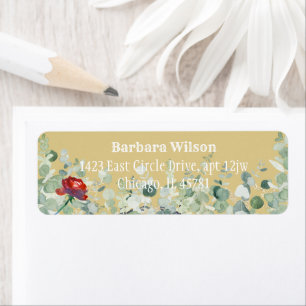 Elegant Eucalyptus Greenery Design Returadress Etikett