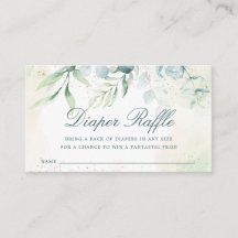 Elegant Eucalyptus Greenery Diaper Raffle