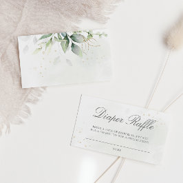 Elegant Eucalyptus Greenery Diaper Raffle Tilläggskort