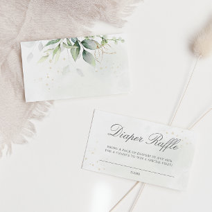 Elegant Eucalyptus Greenery Diaper Raffle Tilläggskort