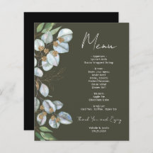 Elegant Eucalyptus Greenery Event Menu