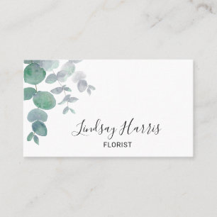 Elegant Eucalyptus Greenery Florist Visitkort