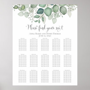 Elegant Eucalyptus Greenery Foliage Lövs Poster
