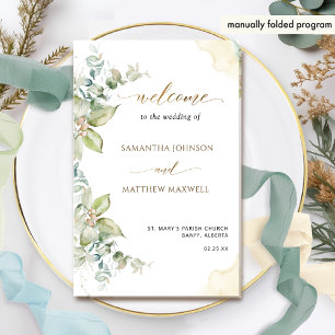 Elegant Eucalyptus Greenery Foltyed-Bröllopsprogra