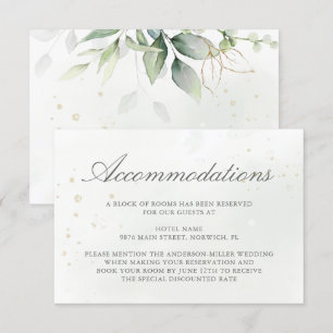 Elegant Eucalyptus Greenery Guld Bostäder Tilläggskort
