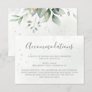 Elegant Eucalyptus Greenery Guld Bostäder Tilläggskort