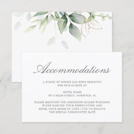 Elegant Eucalyptus Greenery Guld Bostäder Tilläggskort