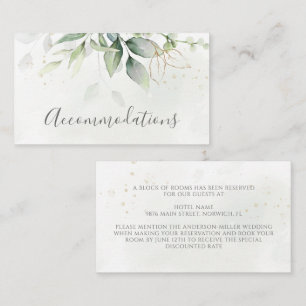 Elegant Eucalyptus Greenery Guld Bostäder Tilläggskort