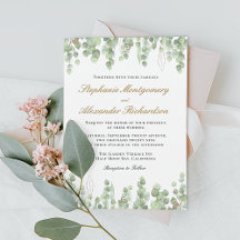 Elegant Eucalyptus Greenery Guld Bröllop