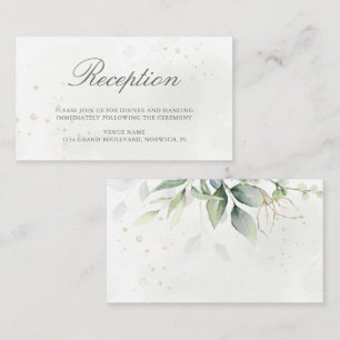 Elegant Eucalyptus Greenery Guld bröllop Mottagnin Tilläggskort