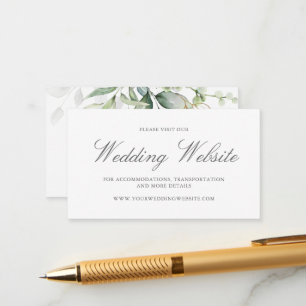 Elegant Eucalyptus Greenery Guld Bröllop webbplats Tilläggskort