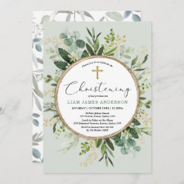 Elegant Eucalyptus Greenery Guld Christine Inbjudningar