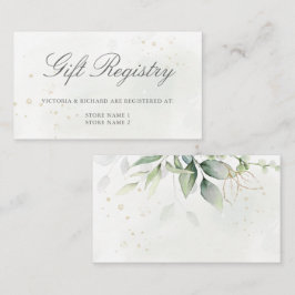 Elegant Eucalyptus Greenery Guld Gift Registry Tilläggskort