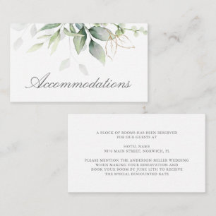 Elegant Eucalyptus Greenery Guld-inkvartering Tilläggskort