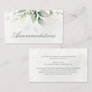 Elegant Eucalyptus Greenery Guld-inkvartering Tilläggskort