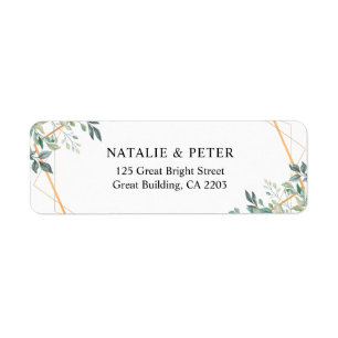 Elegant Eucalyptus Greenery Guld Returadress Etikett
