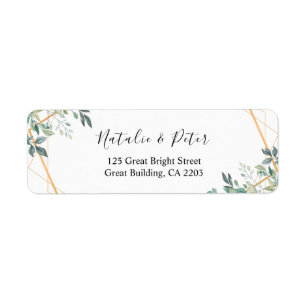 Elegant Eucalyptus Greenery Guld Returadress Etikett