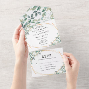 Elegant Eucalyptus Greenery Guld Rustic Bröllop