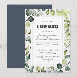 Elegant Eucalyptus Greenery I Do BBQ Party Inbjudningar