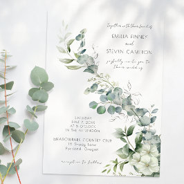 Elegant Eucalyptus Greenery Lövs Inbjudningar