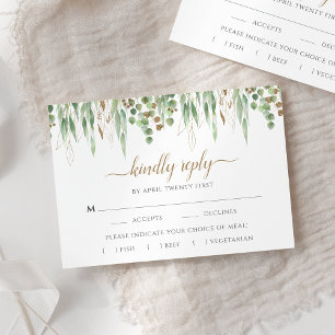 Elegant Eucalyptus Greenery Meal Options OSA Kort