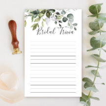 Elegant Eucalyptus Greenery Möhippa Game