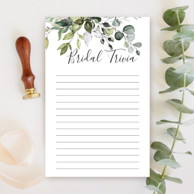 Elegant Eucalyptus Greenery Möhippa Game (Skapare uppladdad)