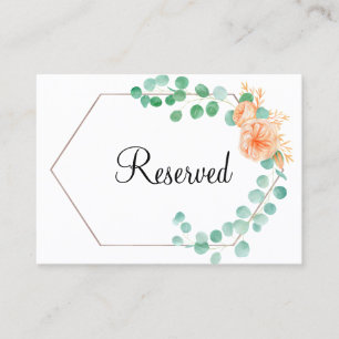 Elegant Eucalyptus Greenery Peach Blommigt Placeringskort