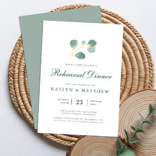 Elegant Eucalyptus Greenery Rehearsal Middag Inbjudningar