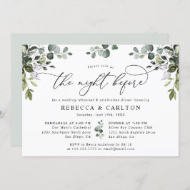 Elegant Eucalyptus Greenery Rehearsal Middag Inbjudningar
