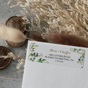 Elegant Eucalyptus Greenery Return-adressetikett Returadress Etikett