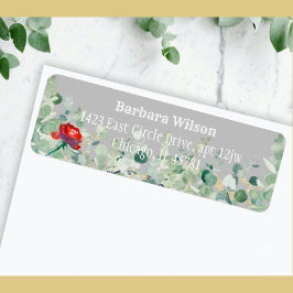 Elegant Eucalyptus Greenery Rustic Return Returadress Etikett