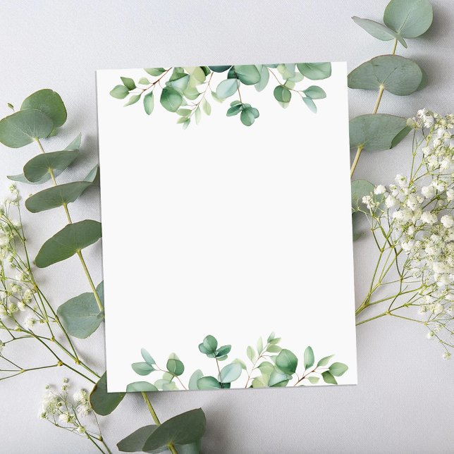 Elegant Eucalyptus Greenery Stationery Papper (Skapare uppladdad)