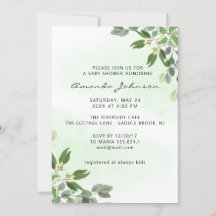 Elegant Eucalyptus Greenery Succuly Baby Shower