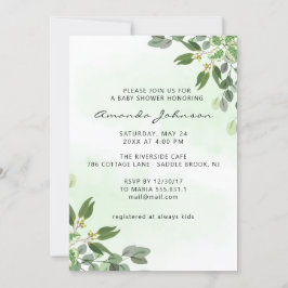 Elegant Eucalyptus Greenery Succuly Baby Shower Inbjudningar