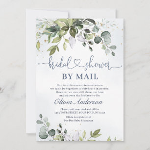 Elegant Eucalyptus Greenery virtuell Shower by Mai Inbjudningar